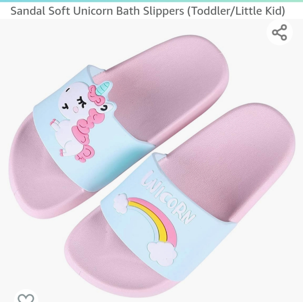Kids unicorn slide sandals